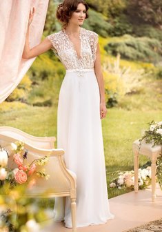 Свадебное платье Ш46322. В греческом стиле, длинное без шлейфа.