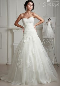 Свадебное платье Т47536. Силуэт Русалка (Рыбка), длинное со шлейфом.