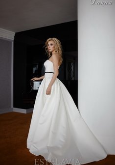 Свадебное платье 173401-E63373. А-силуэт, длинное со шлейфом.